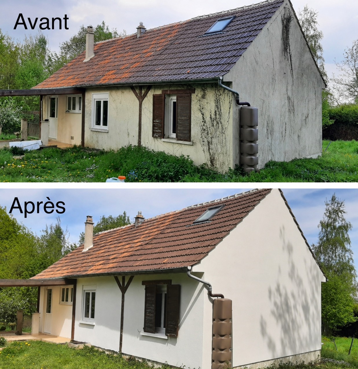 Rénovation façade maison Pamiers avant/après