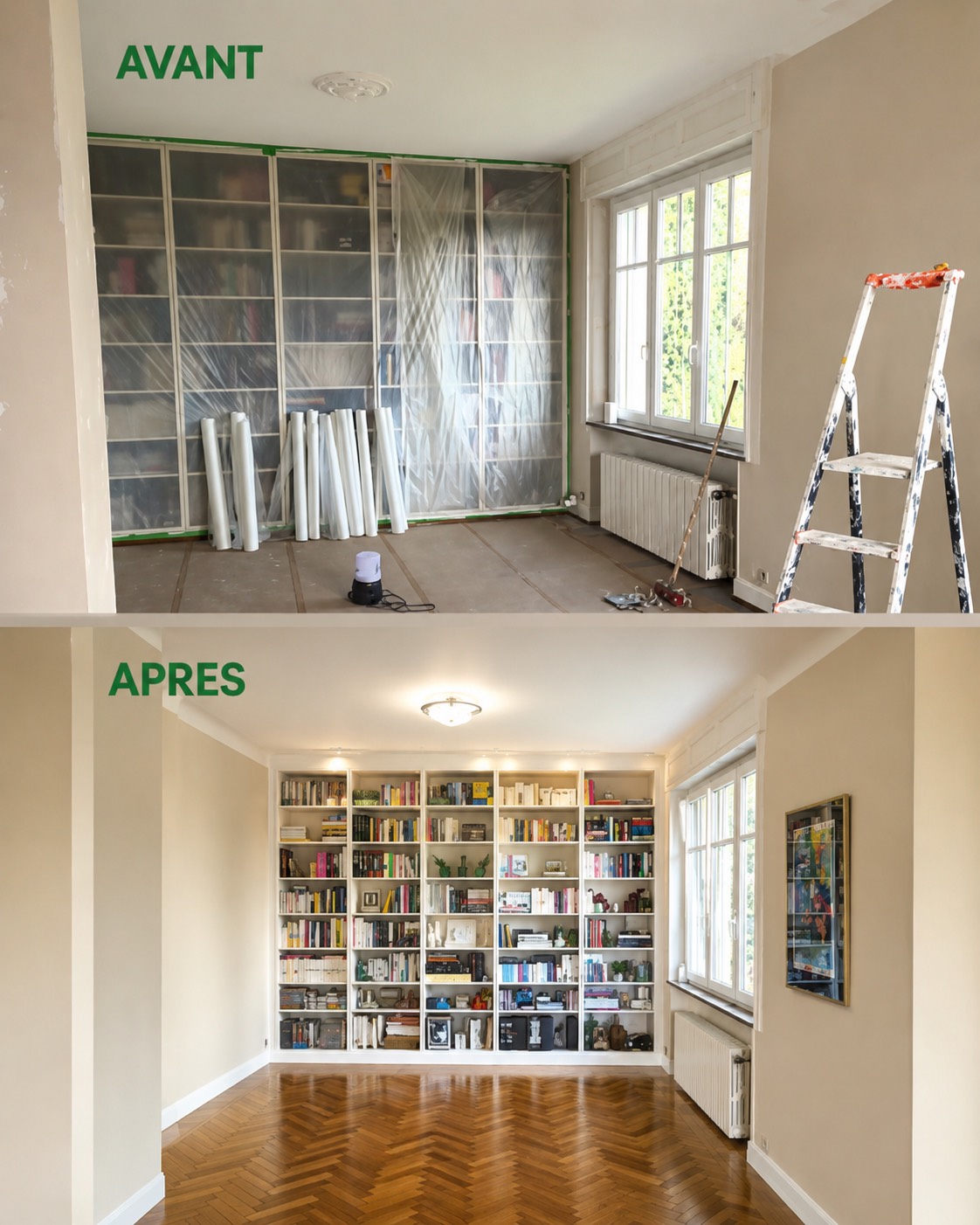 Rénovation pièce Pamiers avant/après