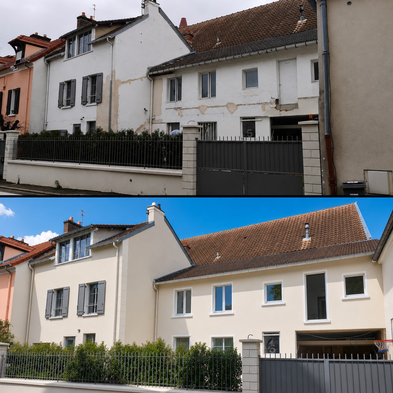 Rénovation façade maison Tarascon avant/après