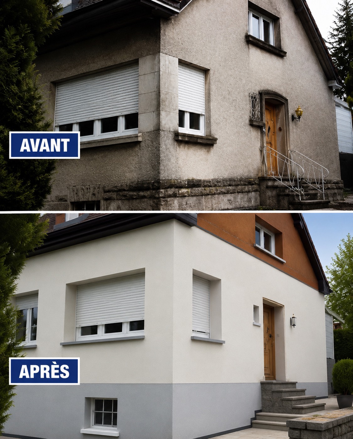 Rénovation façade Tarascon avant/après